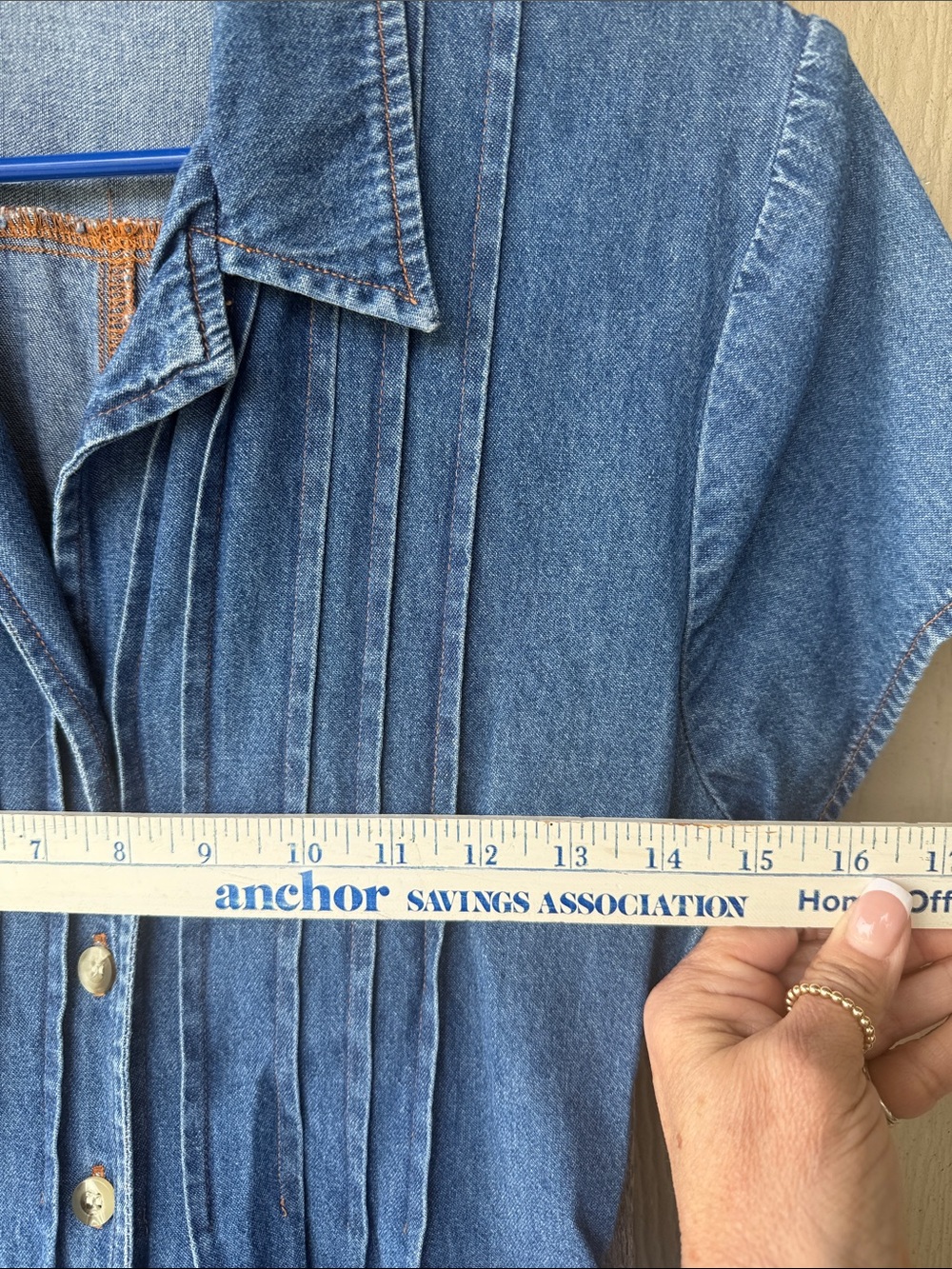 Vintage Joni Blair Denim Button-Front Maxi Dress - Blue - Picture 5 of 11